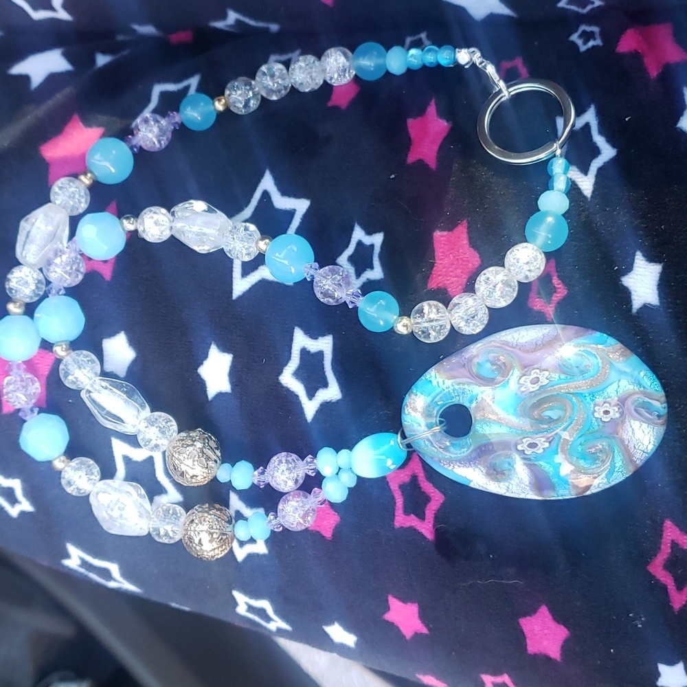 Murano glass pendent glass necklace